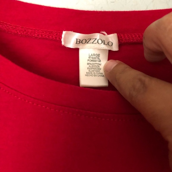 BOZZOLO Red Long Sleeve Crop Top Large - Picture 5 of 5